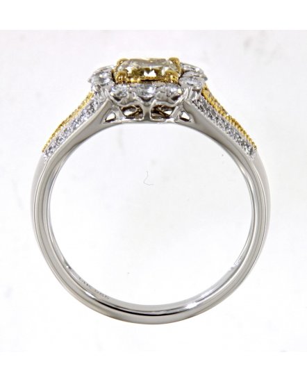 MULTI TONE CUSHION DIAMOND ENGAGEMENT RING (TR5033)