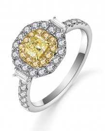 MULTI TONE RADIANT DIAMOND ENGAGEMENT RING (TR5042)