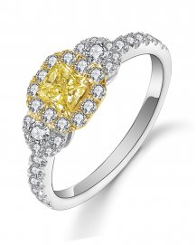 MULTI TONE RADIANT DIAMOND ENGAGEMENT RING (TR5043)