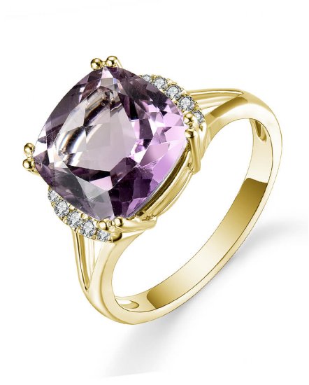 CUSHION AMETHYST DIAMOND RING (TR5044)