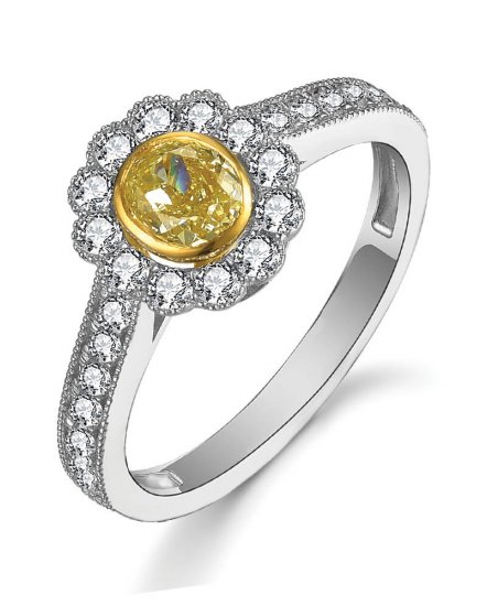 MULTI TONE OVAL DIAMOND ENGAGEMENT RING (TR5048)