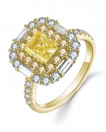 MULTI TONE RADIANT DIAMOND ENGAGEMENT RING (TR5052)