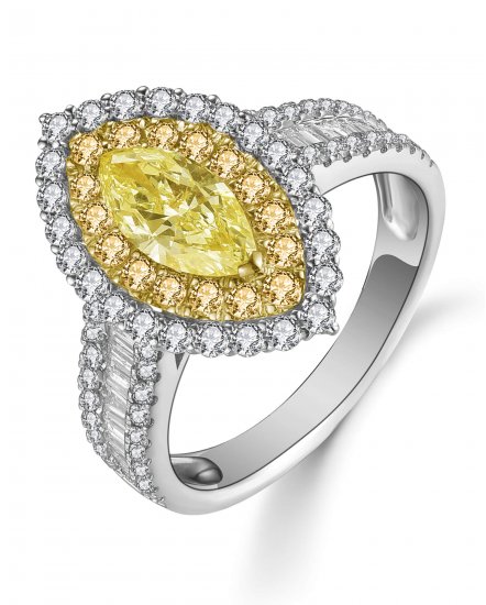 MULTI TONE MARQUISE DIAMOND ENGAGEMENT RING (TR5056)