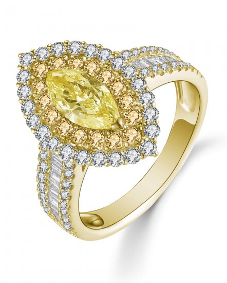 MULTI TONE MARQUISE DIAMOND ENGAGEMENT RING (TR5056)