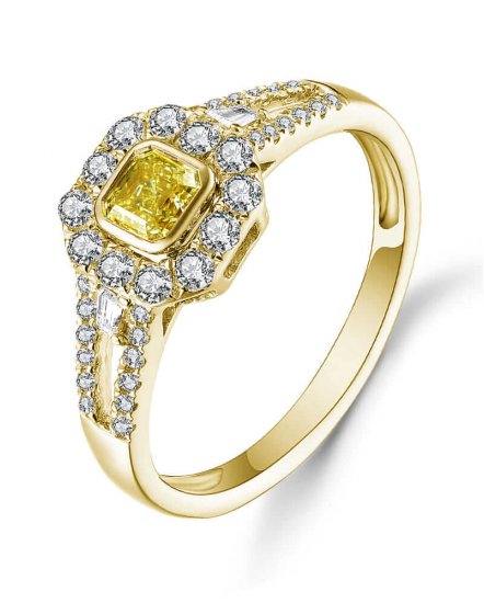 MULTI TONE RADIANT DIAMOND ENGAGEMENT RING (TR5057)
