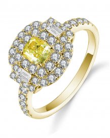 MULTI TONE CUSHION DIAMOND ENGAGEMENT RING (TR5064)