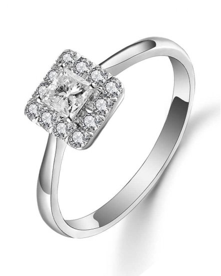 PRINCESS CUT DIAMOND ENGAGEMENT RING (TR5076)