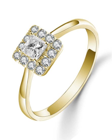 PRINCESS CUT DIAMOND ENGAGEMENT RING (TR5076)