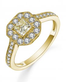 MULTI TONE PRINCESS CUT DIAMOND ENGAGEMENT RING (TR5085)