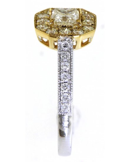 MULTI TONE PRINCESS CUT DIAMOND ENGAGEMENT RING (TR5085)