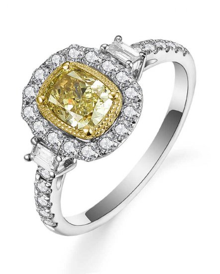 MULTI TONE RADIANT DIAMOND ENGAGEMENT RING  (TR5095)