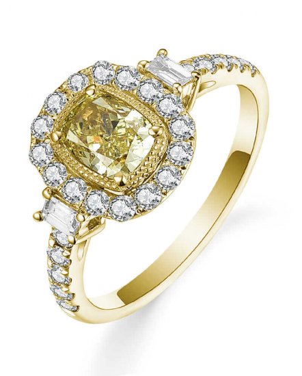MULTI TONE RADIANT DIAMOND ENGAGEMENT RING  (TR5095)