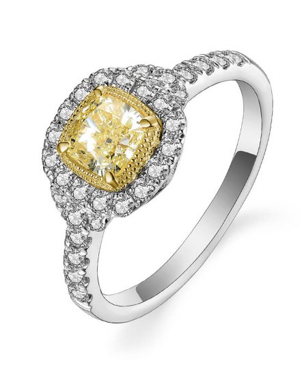 MULTI TONE CUSHION DIAMOND ENGAGEMENT RING (TR5100)