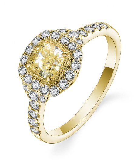 MULTI TONE CUSHION DIAMOND ENGAGEMENT RING (TR5100)