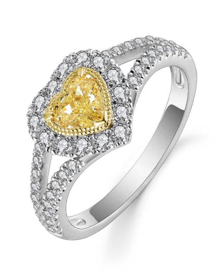 MULTI TONE HEART SHAPE DIAMOND ENGAGEMENT RING (TR5108)