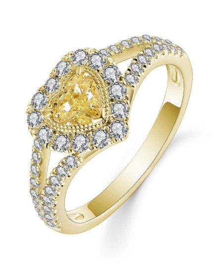 MULTI TONE HEART SHAPE DIAMOND ENGAGEMENT RING (TR5108)