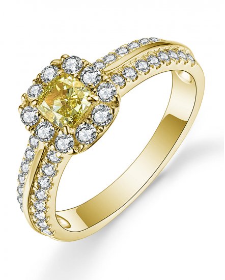 MULTI TONE CUSHION DIAMOND ENGAGEMENT RING (TR5109)