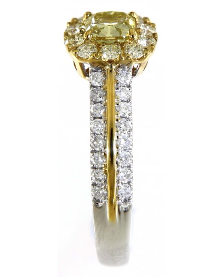 MULTI TONE CUSHION DIAMOND ENGAGEMENT RING (TR5109)