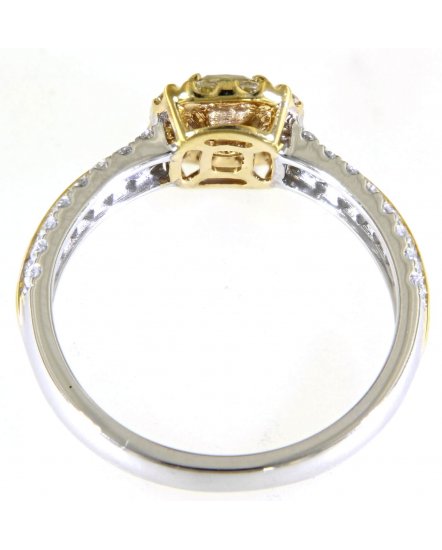 MULTI TONE CUSHION DIAMOND ENGAGEMENT RING (TR5109)