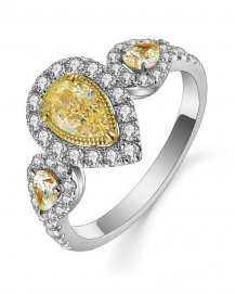 MULTI TONE PEAR DIAMOND ENGAGEMENT RING (TR5112)