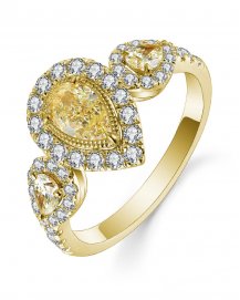 MULTI TONE PEAR DIAMOND ENGAGEMENT RING (TR5112)