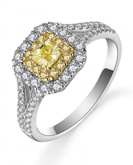 MULTI TONE RADIANT DIAMOND ENGAGEMENT RING (TR5116)