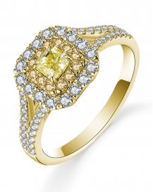MULTI TONE RADIANT DIAMOND ENGAGEMENT RING (TR5116)