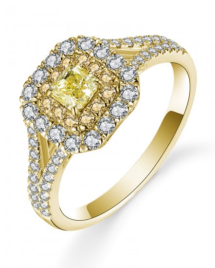 MULTI TONE RADIANT DIAMOND ENGAGEMENT RING (TR5116)