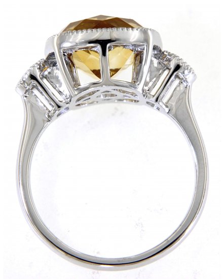 CUSHION CITRINE DIAMOND RING (TR5120)