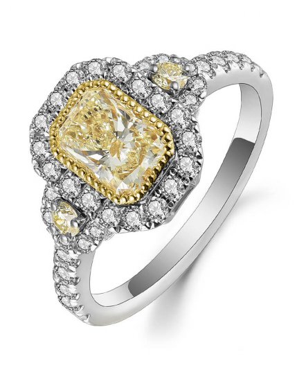 MULTI TONE RADIANT DIAMOND ENGAGEMENT RING (TR5130)