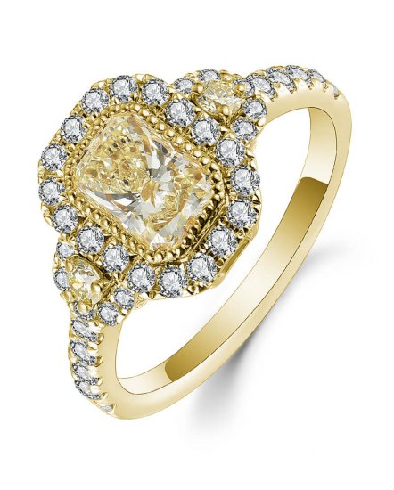 MULTI TONE RADIANT DIAMOND ENGAGEMENT RING (TR5130)