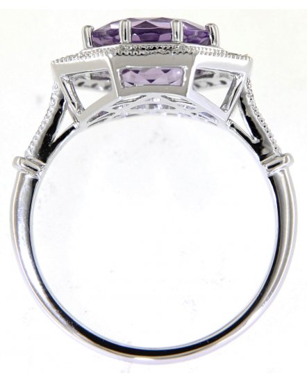 OCTAGON STYLE AMETHYST DIAMOND RING (TR5133)
