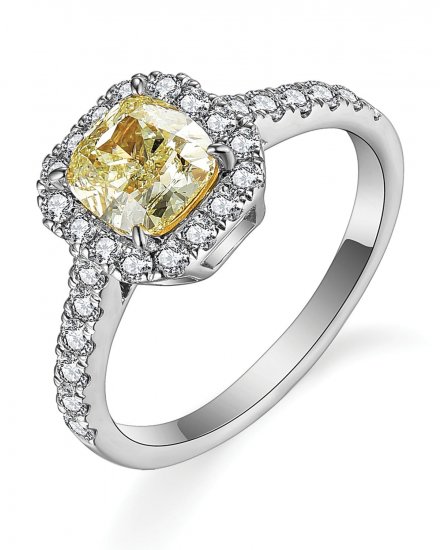 MULTI TONE CUSHION DIAMOND ENGAGEMENT RING (TR5138)