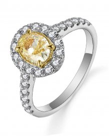 MULTI TONE OVAL DIAMOND ENGAGEMENT RING (TR5147)