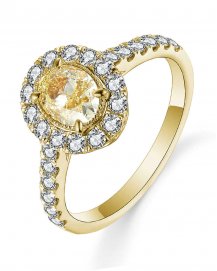 MULTI TONE OVAL DIAMOND ENGAGEMENT RING (TR5147)