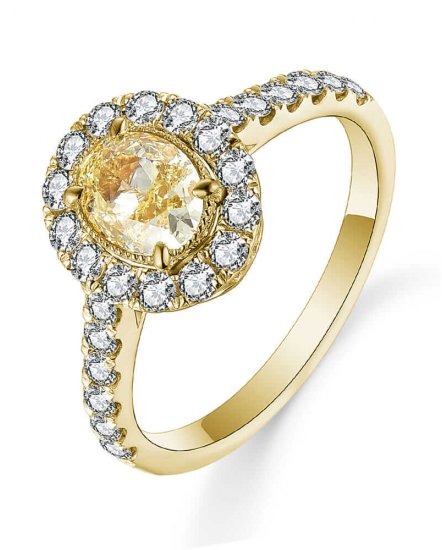 MULTI TONE OVAL DIAMOND ENGAGEMENT RING (TR5147)