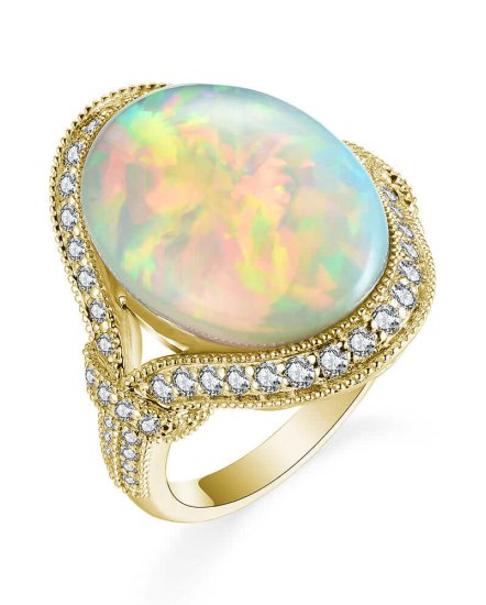 OVAL OPAL DIAMOND RING (TR5148)