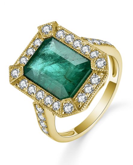 EMERALD CUT DIAMOND RING (TR5151)