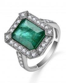 EMERALD CUT DIAMOND RING (TR5151)