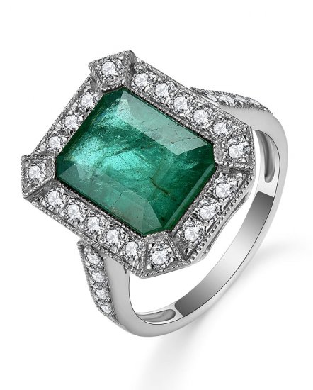 EMERALD CUT DIAMOND RING (TR5151)