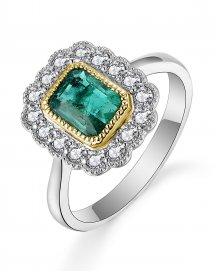 EMERALD CUT DIAMOND RING (TR5155)