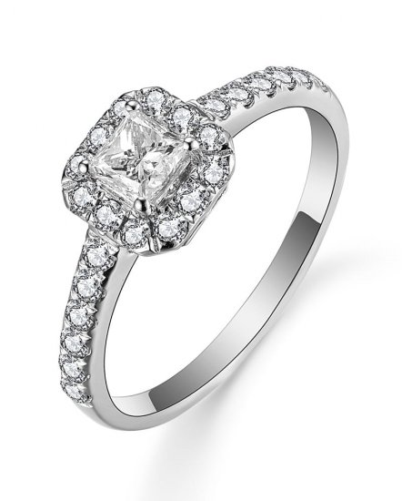 PRINCESS CUT DIAMOND ENGAGEMENT RING (TR5156)