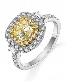 MULTI TONE CUSHION DIAMOND ENGAGEMENT RING (TR5159)