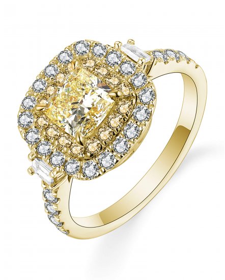 MULTI TONE CUSHION DIAMOND ENGAGEMENT RING (TR5159)