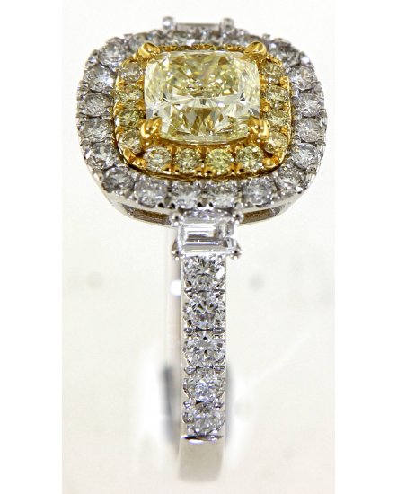 MULTI TONE CUSHION DIAMOND ENGAGEMENT RING (TR5159)