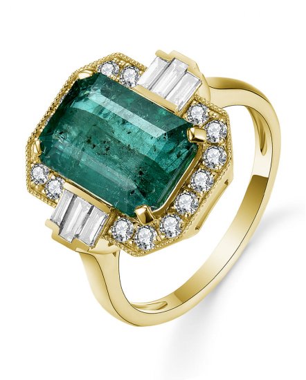 EMERALD CUT DIAMOND RING (TR5162)