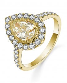 MULTI TONE PEAR DIAMOND ENGAGEMENT RING (TR5168)