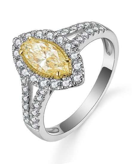 MULTI TONE MARQUISE DIAMOND ENGAGEMENT RING (TR5170)