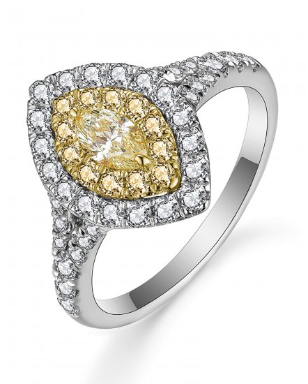 MULTI TONE MARQUISE DIAMOND ENGAGEMENT RING (TR5171)