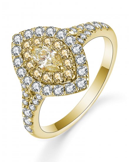 MULTI TONE MARQUISE DIAMOND ENGAGEMENT RING (TR5171)